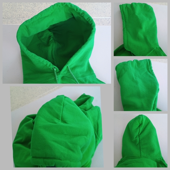 Gildan Festive Green Christmas Crew Hoodie Pullover Sweatshirts Spirit Day - Picture 5 of 9